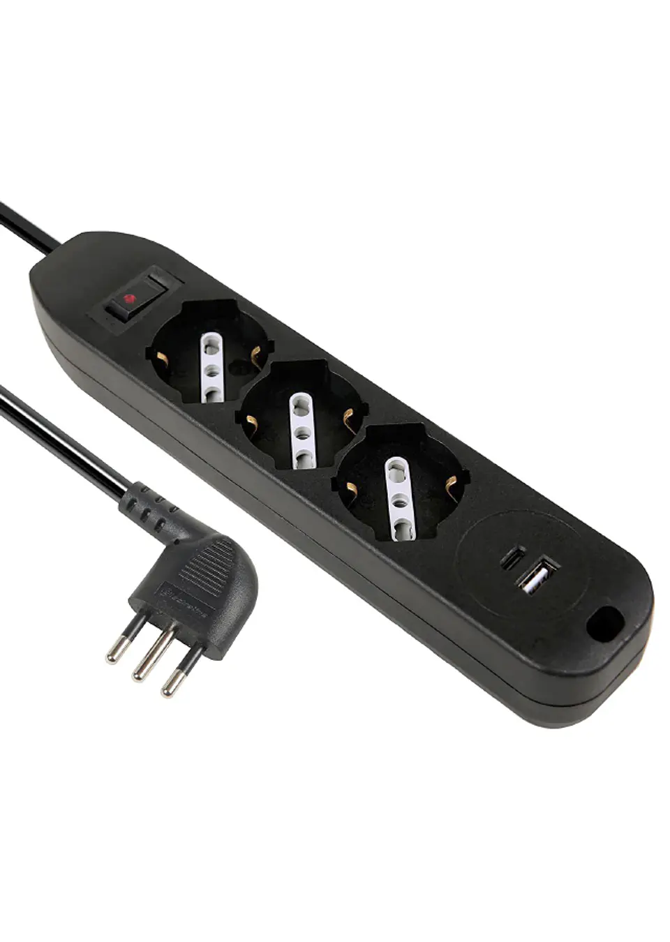 Electraline Zapatilla 4 pos. con USBA+USBC gris 1