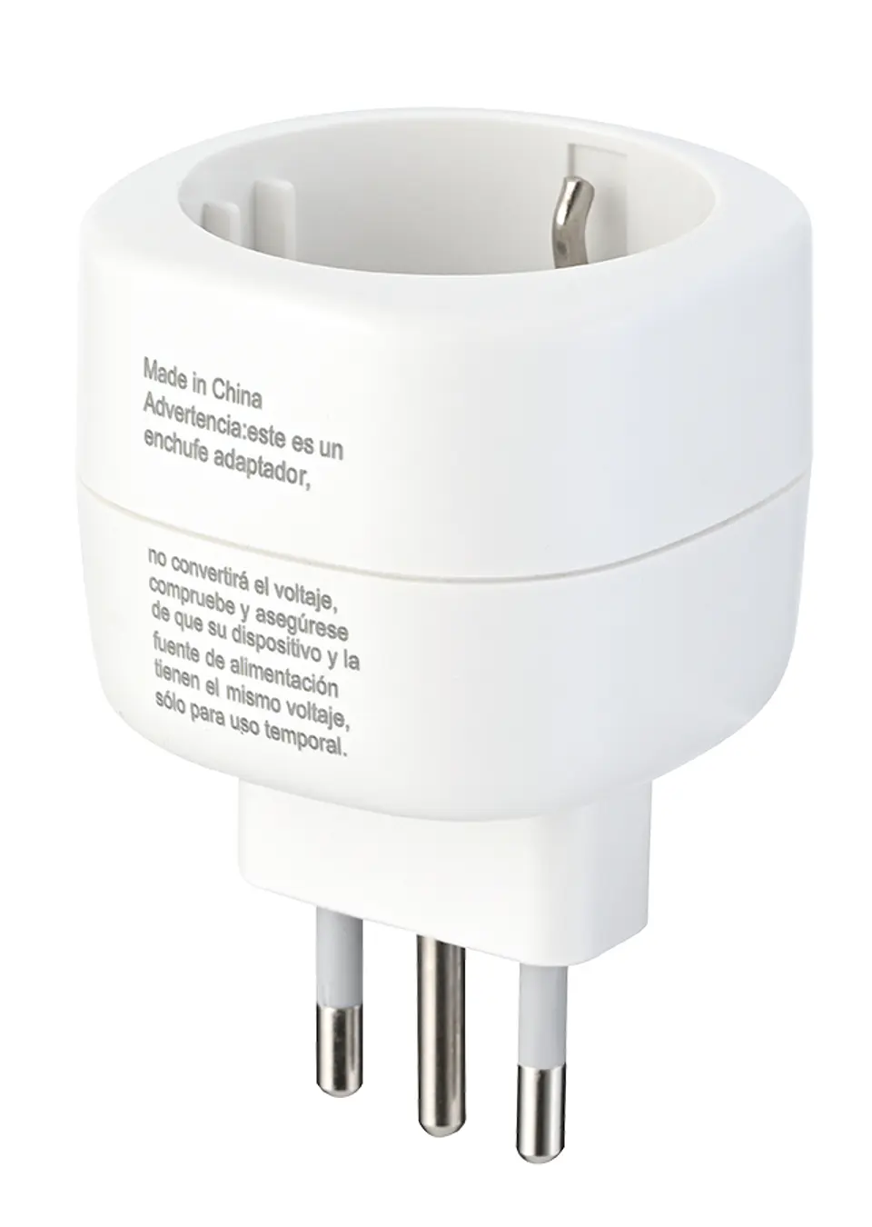 Adaptador Schuko blanco c/fusible protec. 1