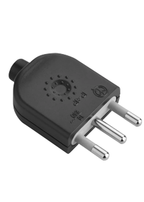 Enchufe macho volante 16A 2P+T negro