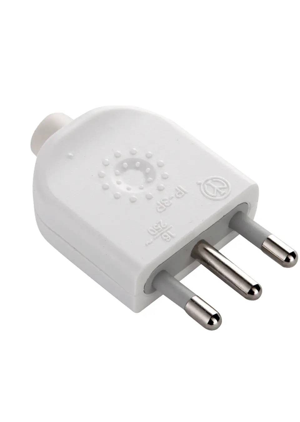 Enchufe macho volante 16A 2P+T blanco 1