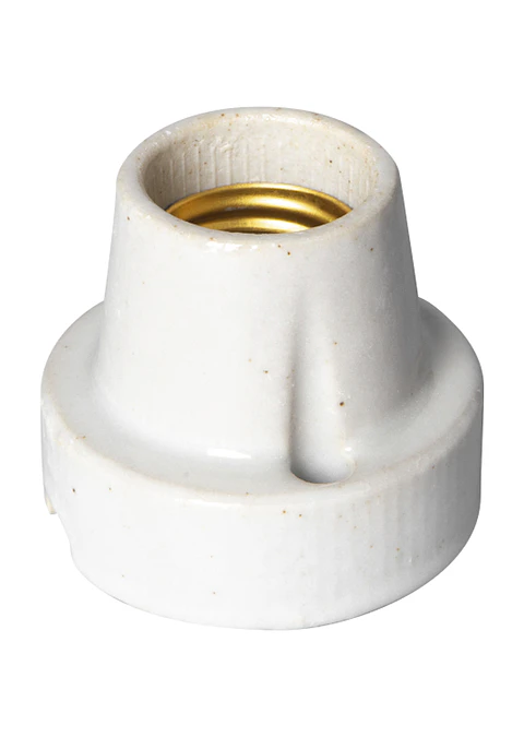 Portalampara Cerámico base recta blanco