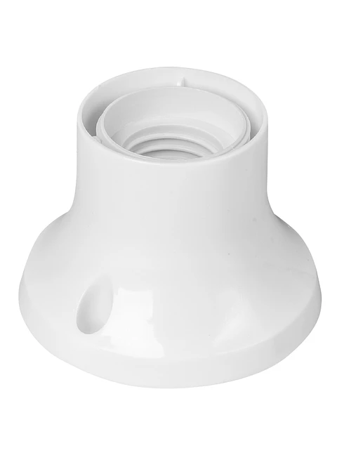 Portalampara E27 plastico base recta blanco