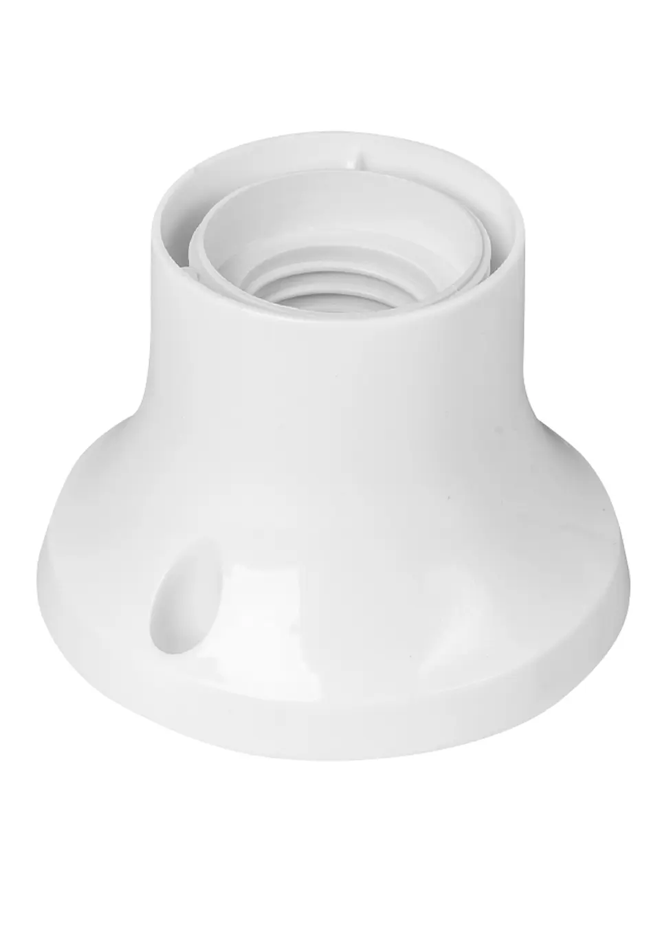 Portalampara E27 plastico base recta blanco 1
