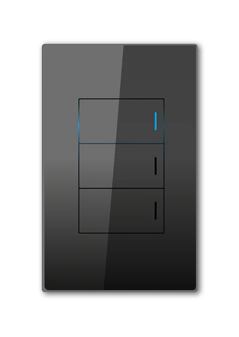 Interruptor triple smart negro