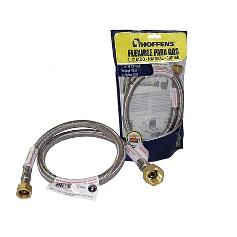 Flexible para gas HI-HI 1/2" x 3/8" hilo izquierdo 100 cm Hoffens