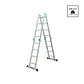 Escalera Articulada 16 Peldaños Multiuso Aluminio 4x4 - 4.56 m - Miniatura 1