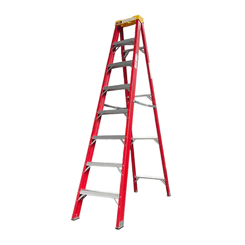 Escalera Tijera Fibra de Vidrio 8 Peldaños - Alto 2.4 m