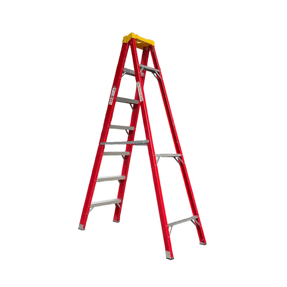 Escalera Tijera Fibra de Vidrio 7 Peldaños - Alto 2.1 m 2
