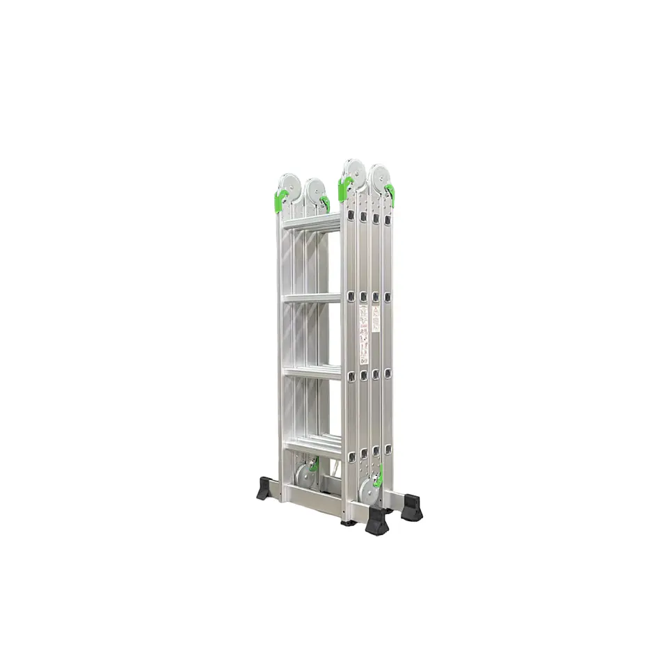 Escalera Articulada 16 Peldaños Multiuso Aluminio 4x4 - 4.56 m 2