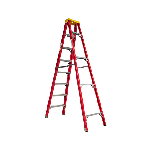 Escalera Tijera Fibra de Vidrio 8 Peldaños - Alto 2.4 m