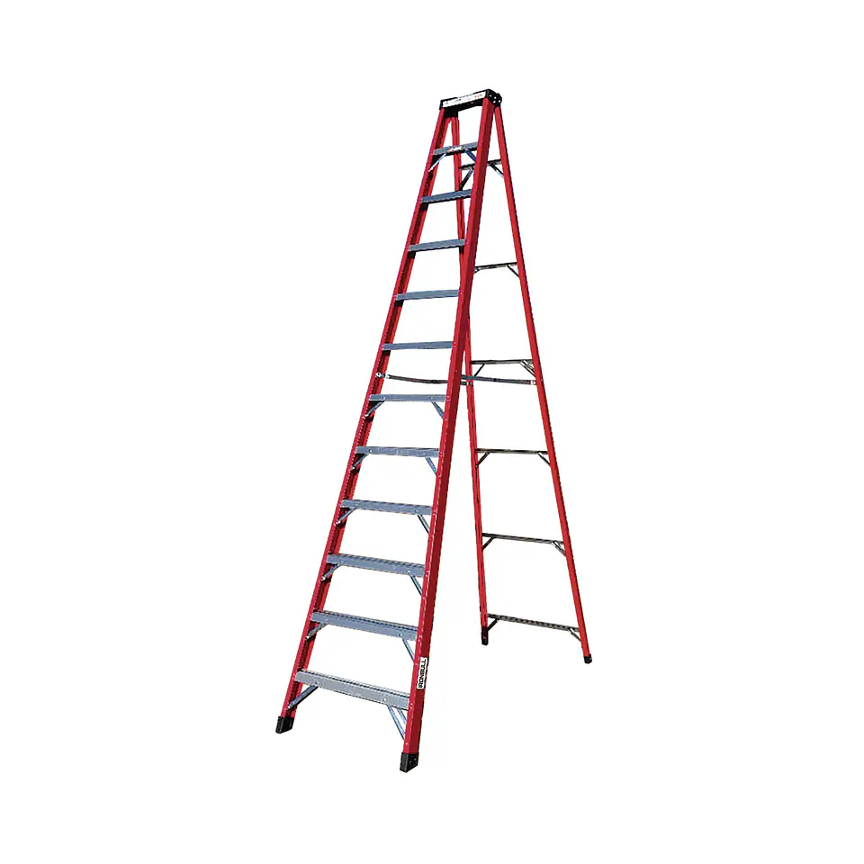 Escalera Tijera Fibra de Vidrio 12 Peldaños - Alto 3.6 m 1