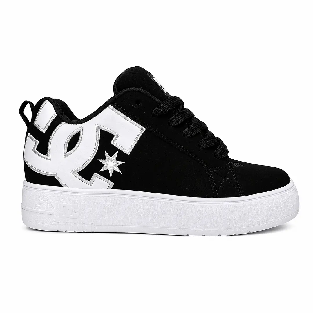 Zapatillas DC Court Graffik Plataforma Black White 1