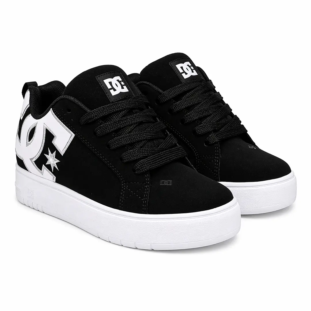 Zapatillas DC Court Graffik Plataforma Black White 2