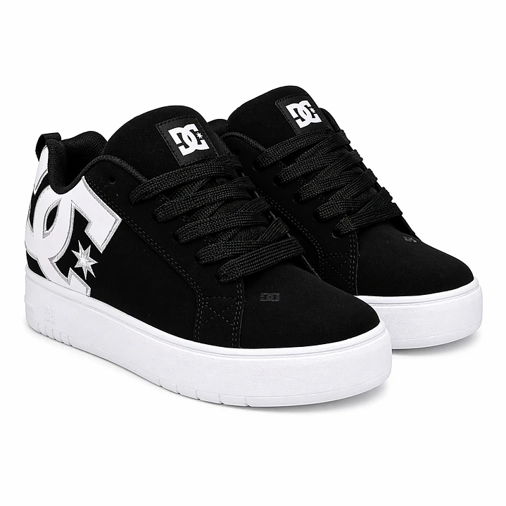 Zapatillas DC Court Graffik Plataforma Black White 2