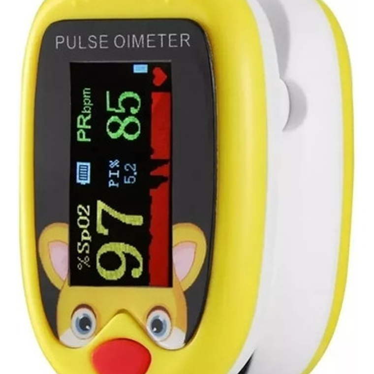 Oxímetro De Dedo Oximeter Recargable Usb C Para Niños Y Adultos Led Amarillo 1