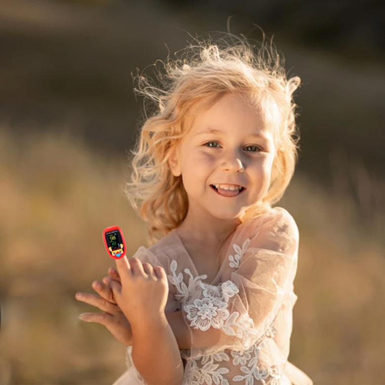 Oxímetro De Dedo Oximeter Recargable Usb C Para Niños Y Adultos Led Amarillo 4