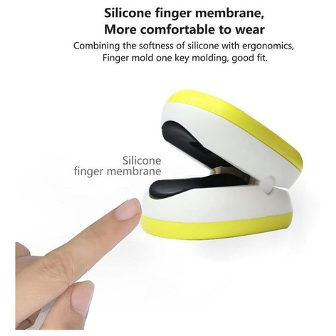 Oxímetro De Dedo Oximeter Recargable Usb C Para Niños Y Adultos Led Amarillo 5