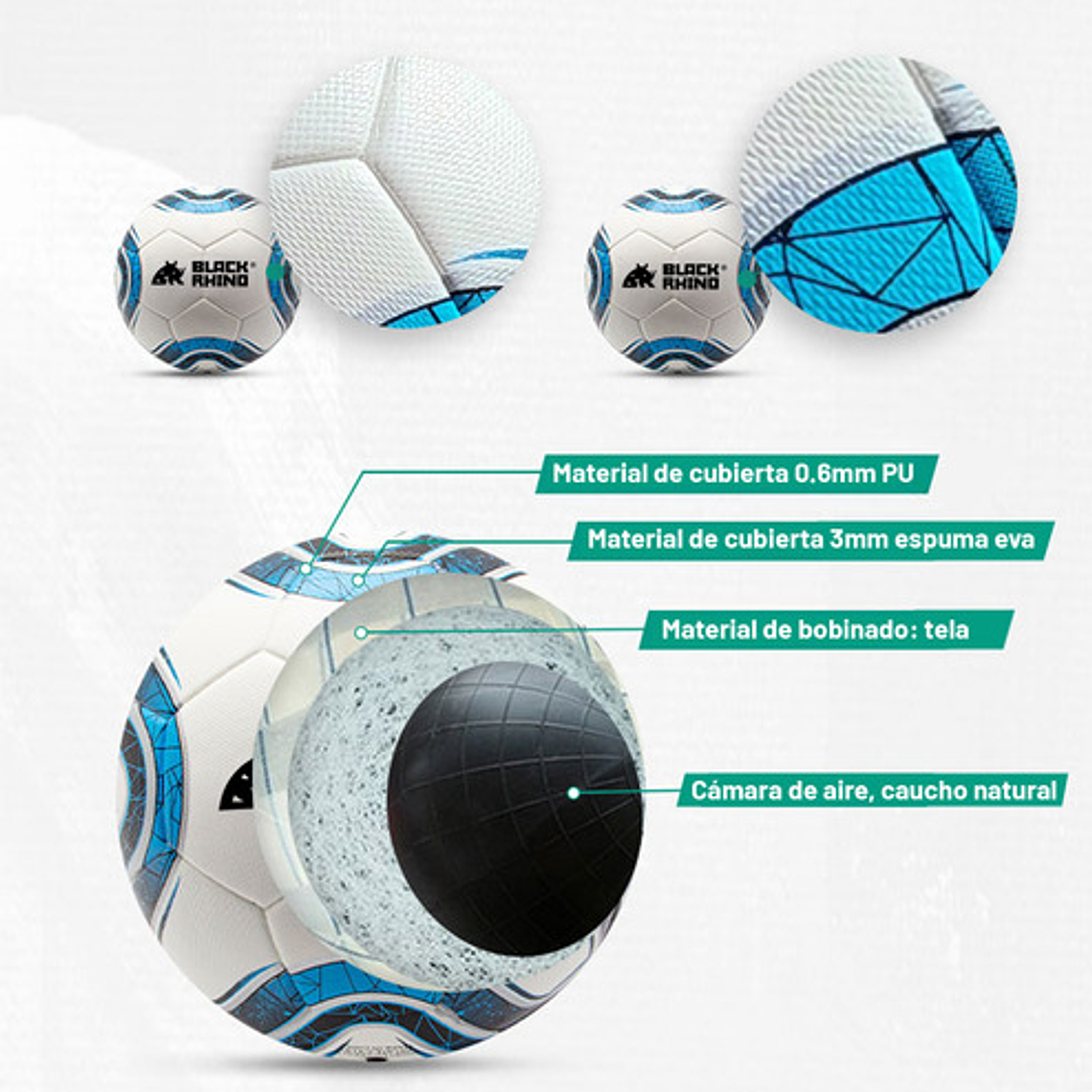 Pelota Futsal Futbol Sala Baby Futbol Futbolito Black Rhino 3