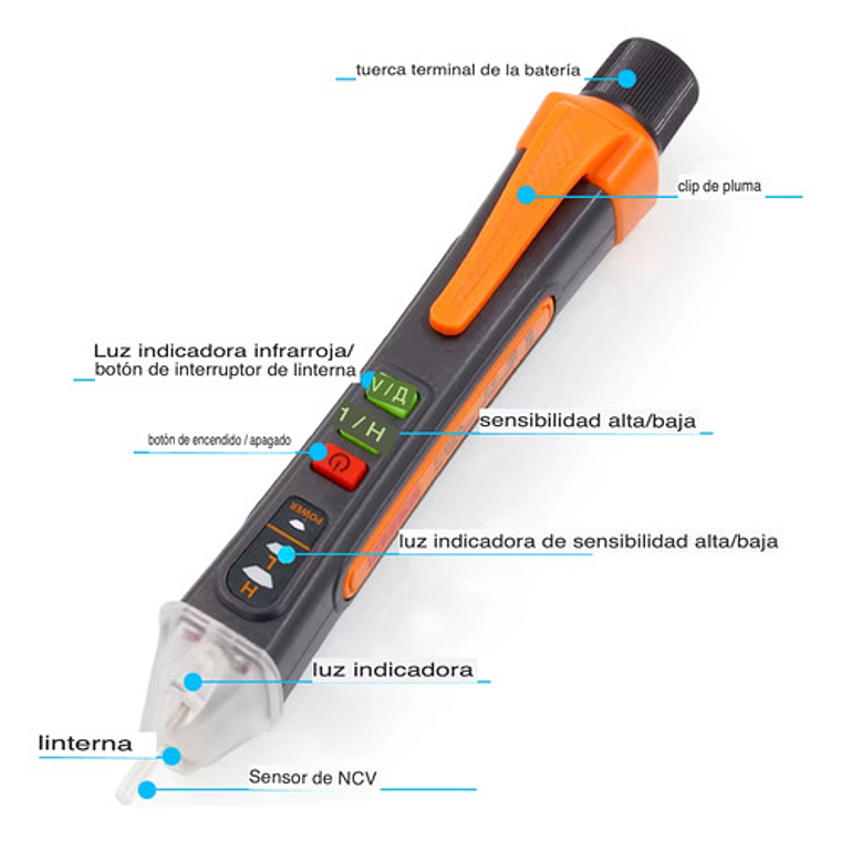 Tester Detector Probador Voltaje Sin Contacto Lápiz 2