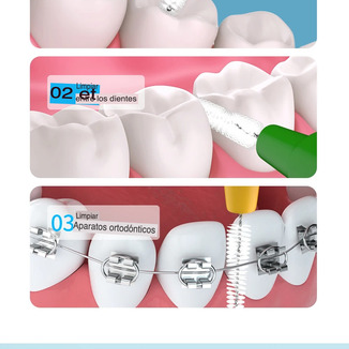 Cepillos Interdentales 0,6 A 0,8mm Flexible Pack 20 Uds. 9