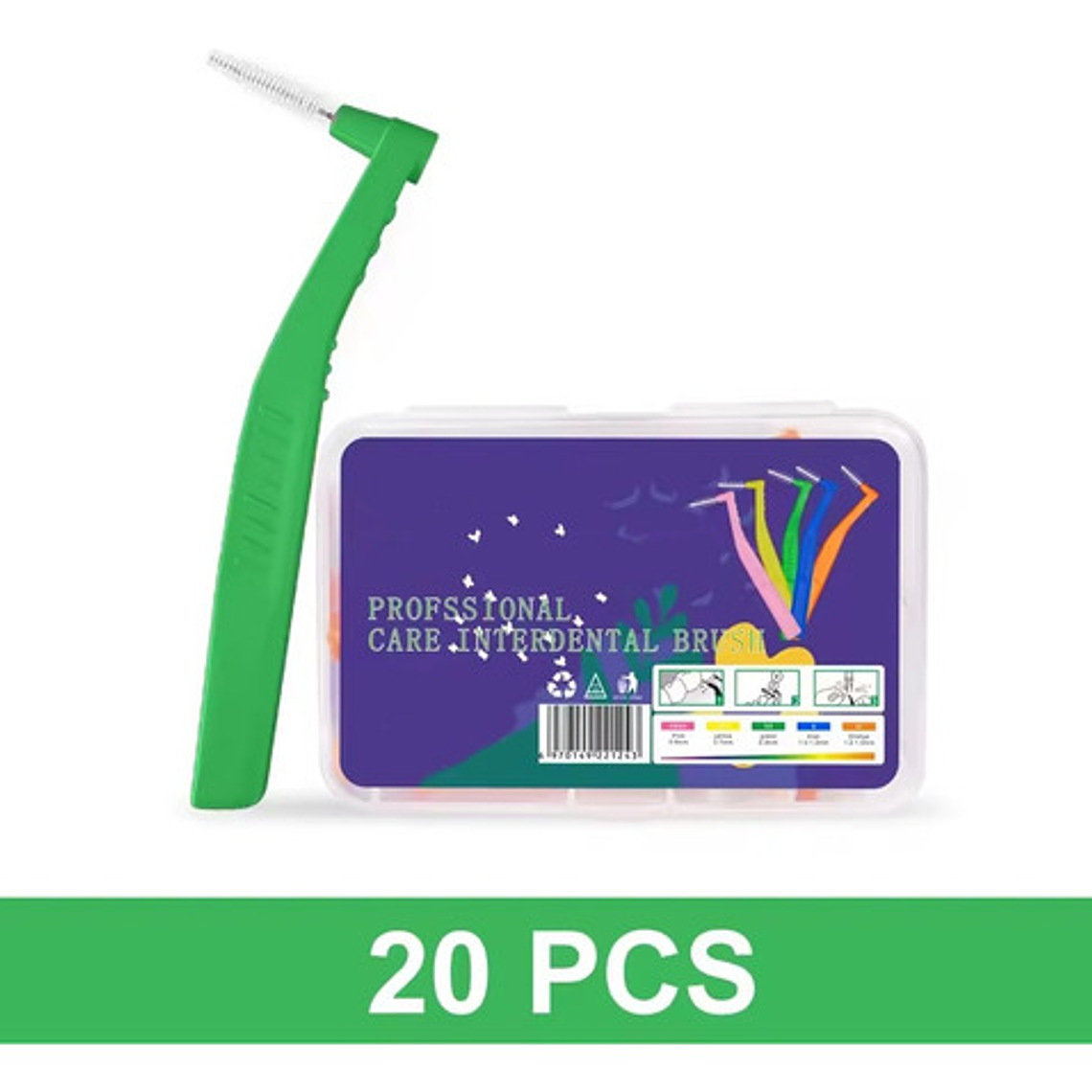 Cepillos Interdentales 0,6 A 0,8mm Flexible Pack 20 Uds. 19