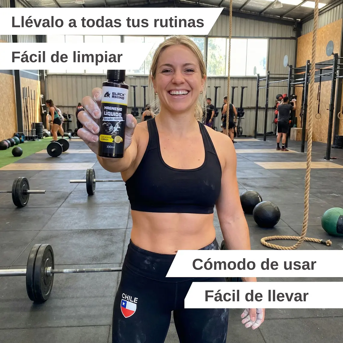 Magnesio Liquido Deportivo Antideslizante Black Rhino 100ml Secado ultra rápido, alto redimiento, aroma limón 4
