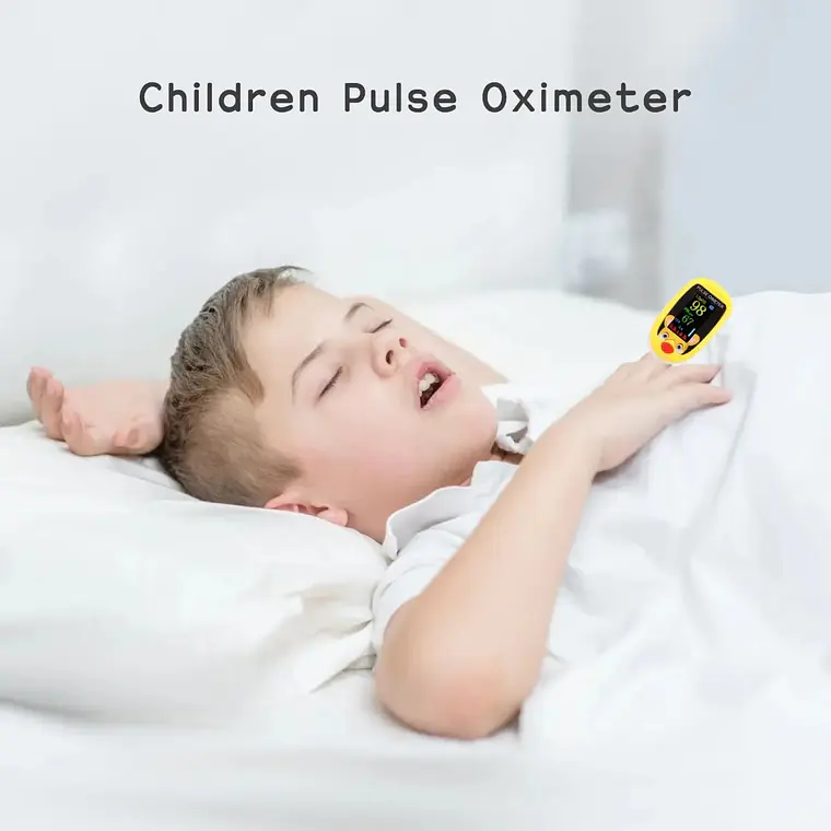 Oxímetro De Dedo Oximeter Recargable Usb C Para Niños Y Adultos Led Amarillo 7