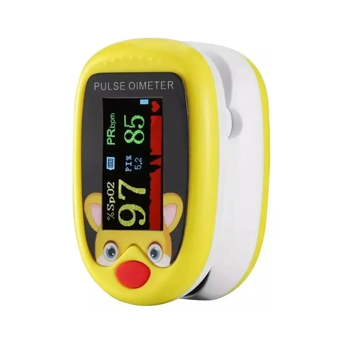 Oxímetro De Dedo Oximeter Recargable Usb C Para Niños Y Adultos Led Amarillo 1