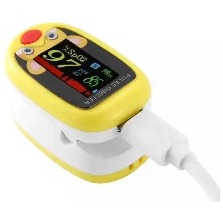 Oxímetro De Dedo Oximeter Recargable Usb C Para Niños Y Adultos Led Amarillo 6