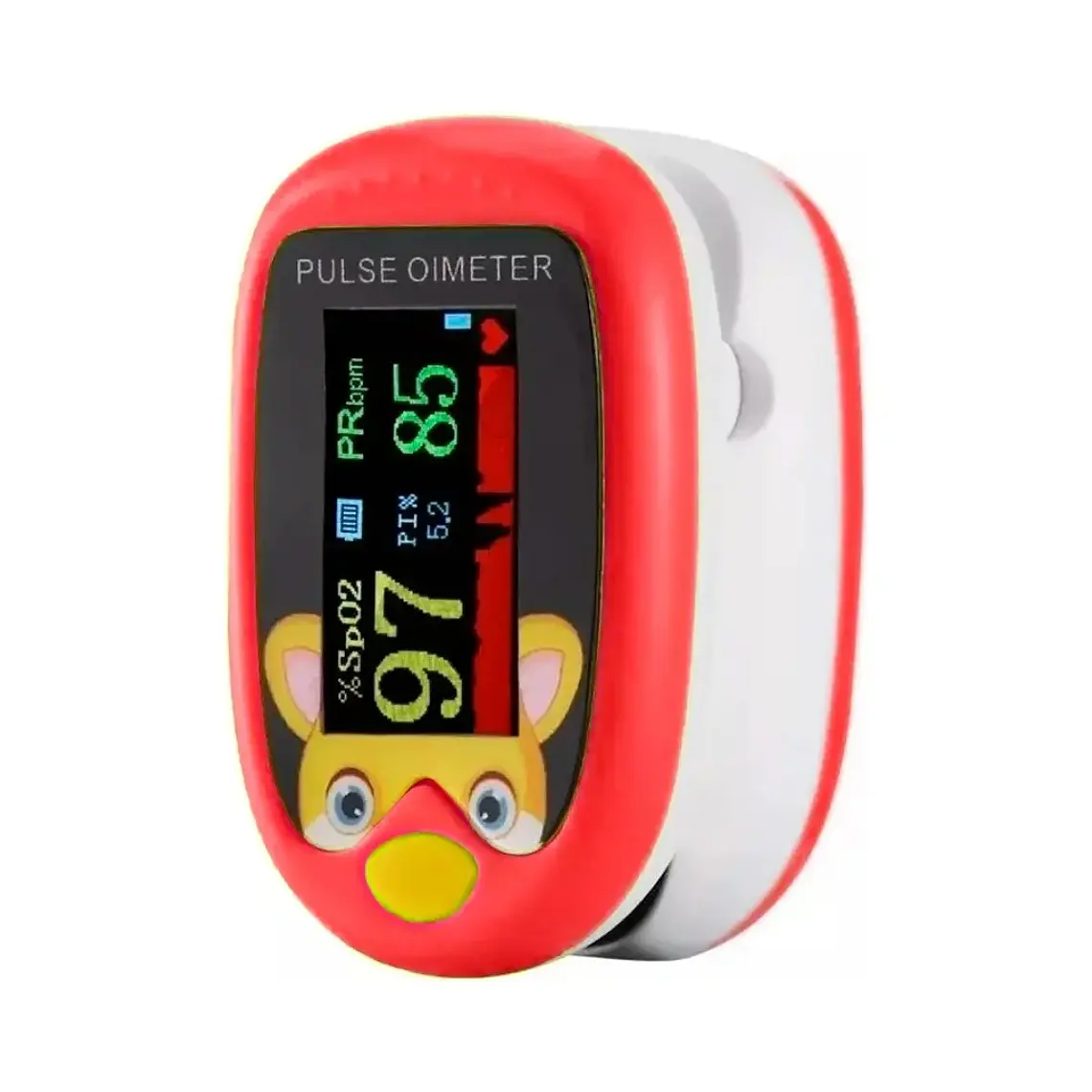 Oxímetro De Dedo Oximeter Recargable Usb C Para Niños Y Adultos Led Amarillo 3