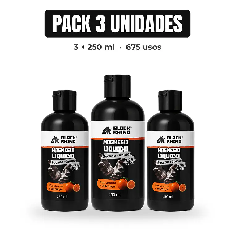 Magnesio Liquido Deportivo Antideslizante Black Rhino 250ml Pack 3 unidades Oferta especial 2