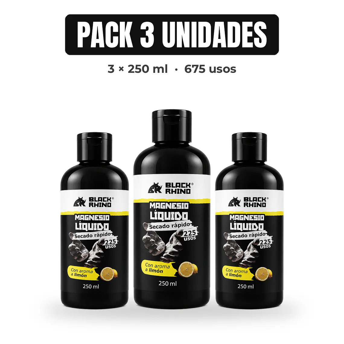 Magnesio Liquido Deportivo Antideslizante Black Rhino 250ml Pack 3 unidades Oferta especial 4