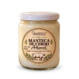 Manteca De Cerdo Artesanal 100% Natural 450g para Cocinar y Freir Marca Aweku