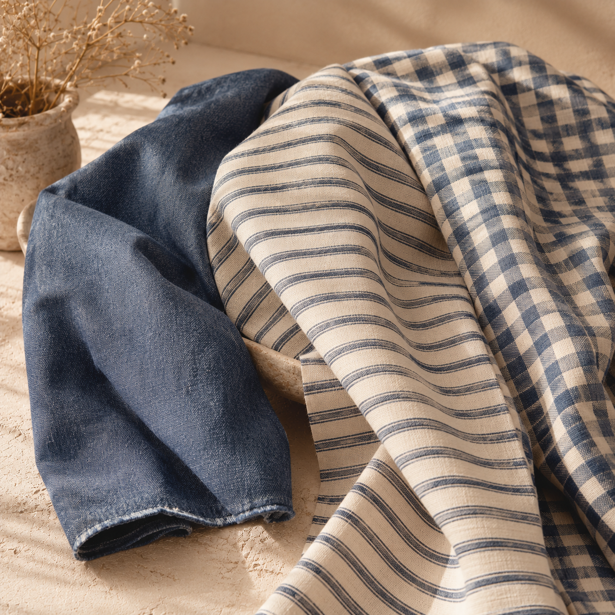 Denim, rayas y cuadrillé