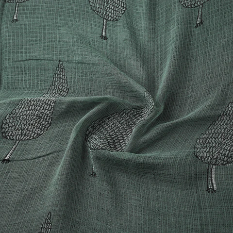 Tela de Algodón Estampada en Bloques – Verde (Akola)