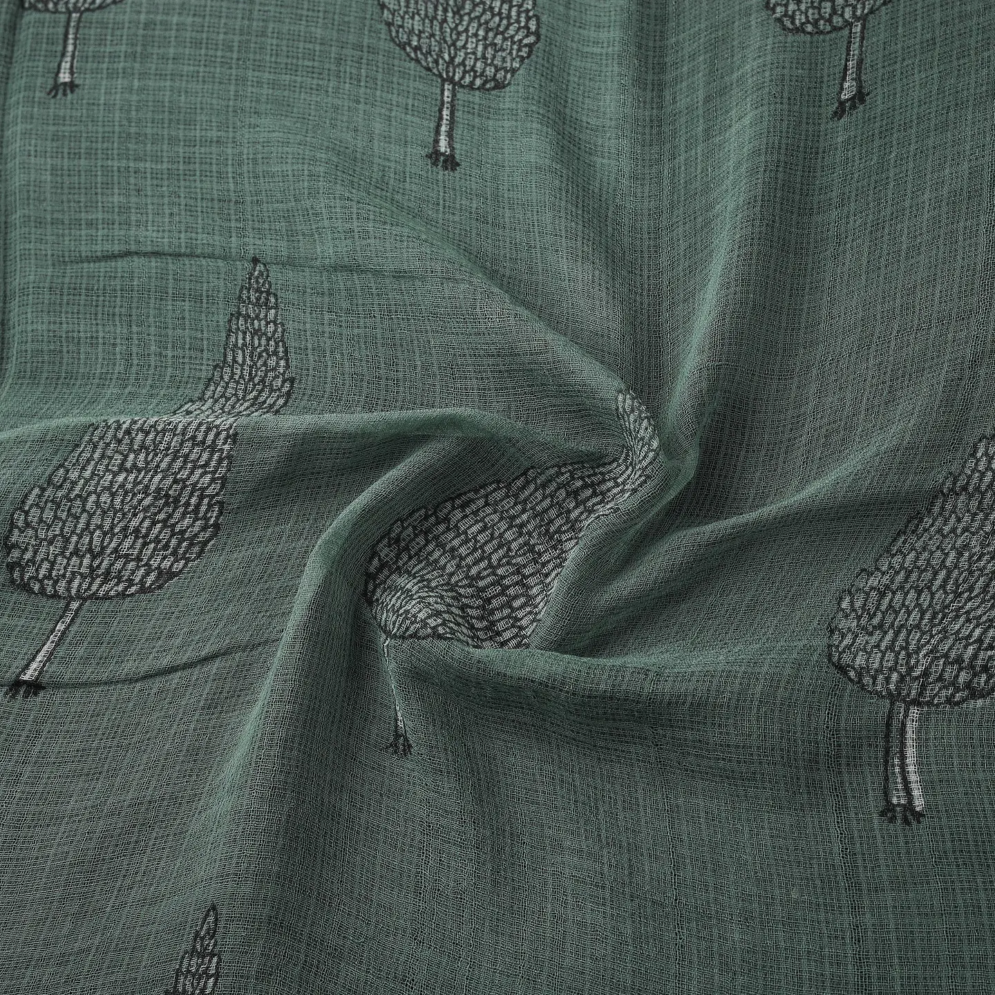 Tela de Algodón Estampada en Bloques – Verde (Akola) 1