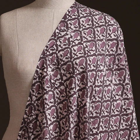 Tela de Algodón Estampada en Bloques – Violeta (Batik)