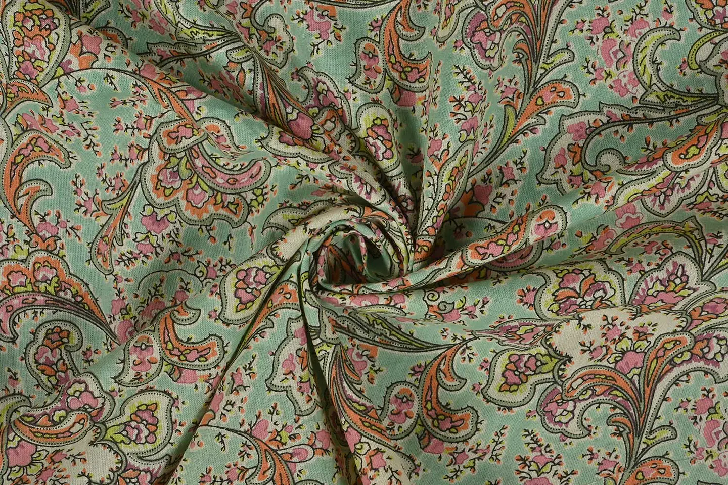 Tela de Algodón Estampada en Bloques – Multicolor 1