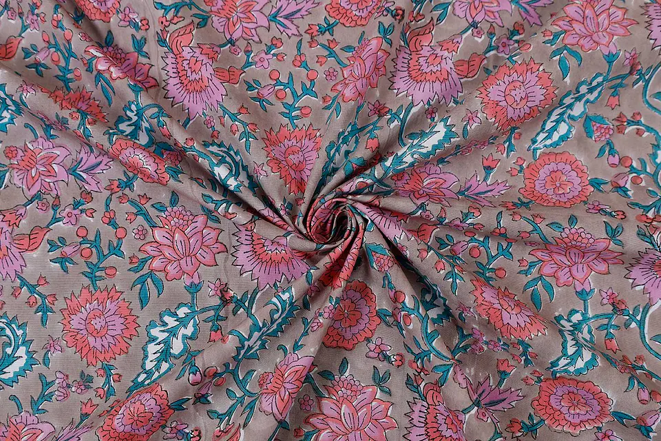Tela de Algodón Estampada en Bloques – Multicolor (Popelina) 1