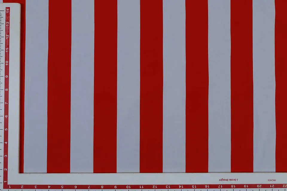 Popelina de Algodón a Rayas – Rojo y Blanco 2