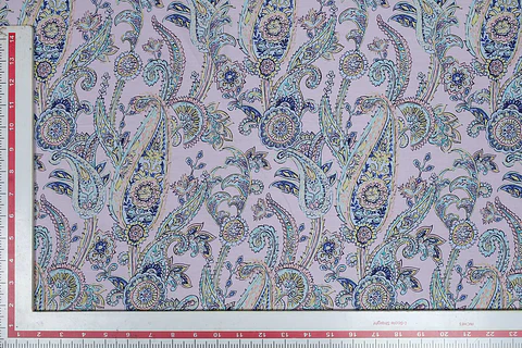 Popelina de Algodón Estampada – Paisley Floral Malva