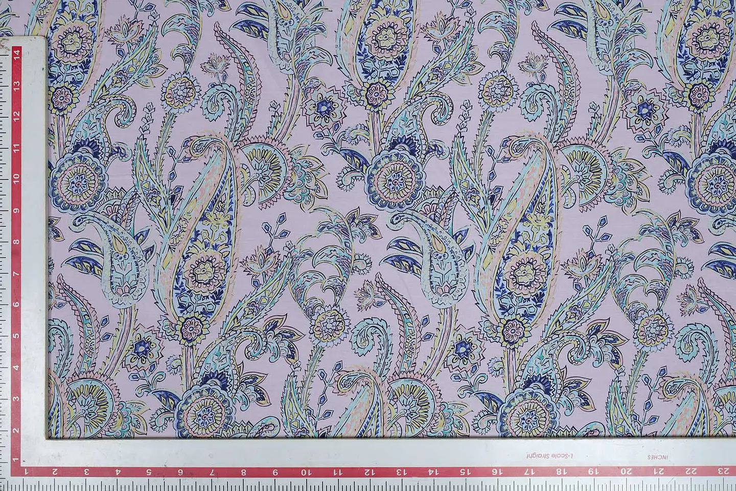 Popelina de Algodón Estampada – Paisley Floral Malva 2