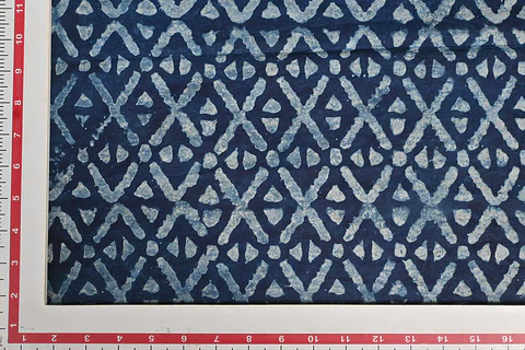 Popelina de Algodón Estampada – Azul Índigo