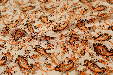 Popelina de Algodón Estampada – Crema