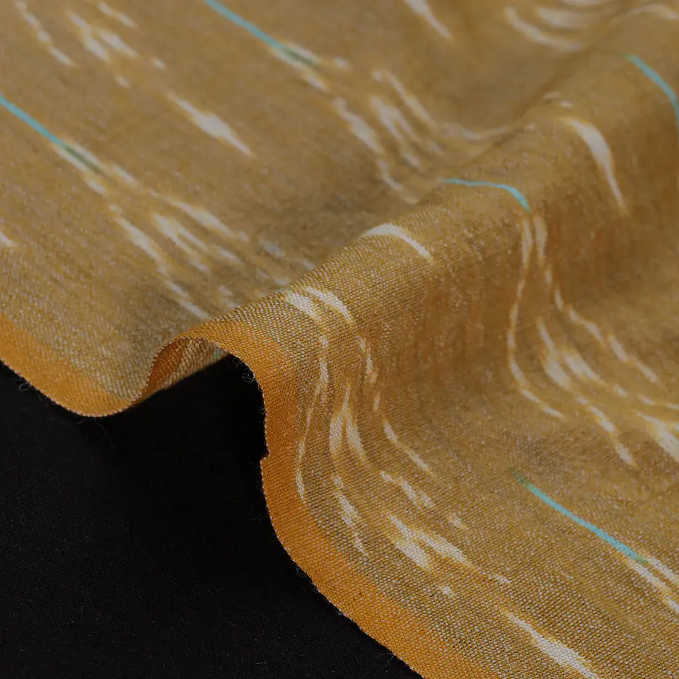 Pochampally Ikat Artesanal – Beige, Algodón y Lana 2