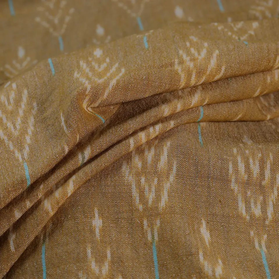 Pochampally Ikat Artesanal – Beige, Algodón y Lana 3