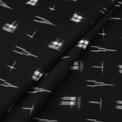 Pochampally Double Ikat de Algodón – Negro