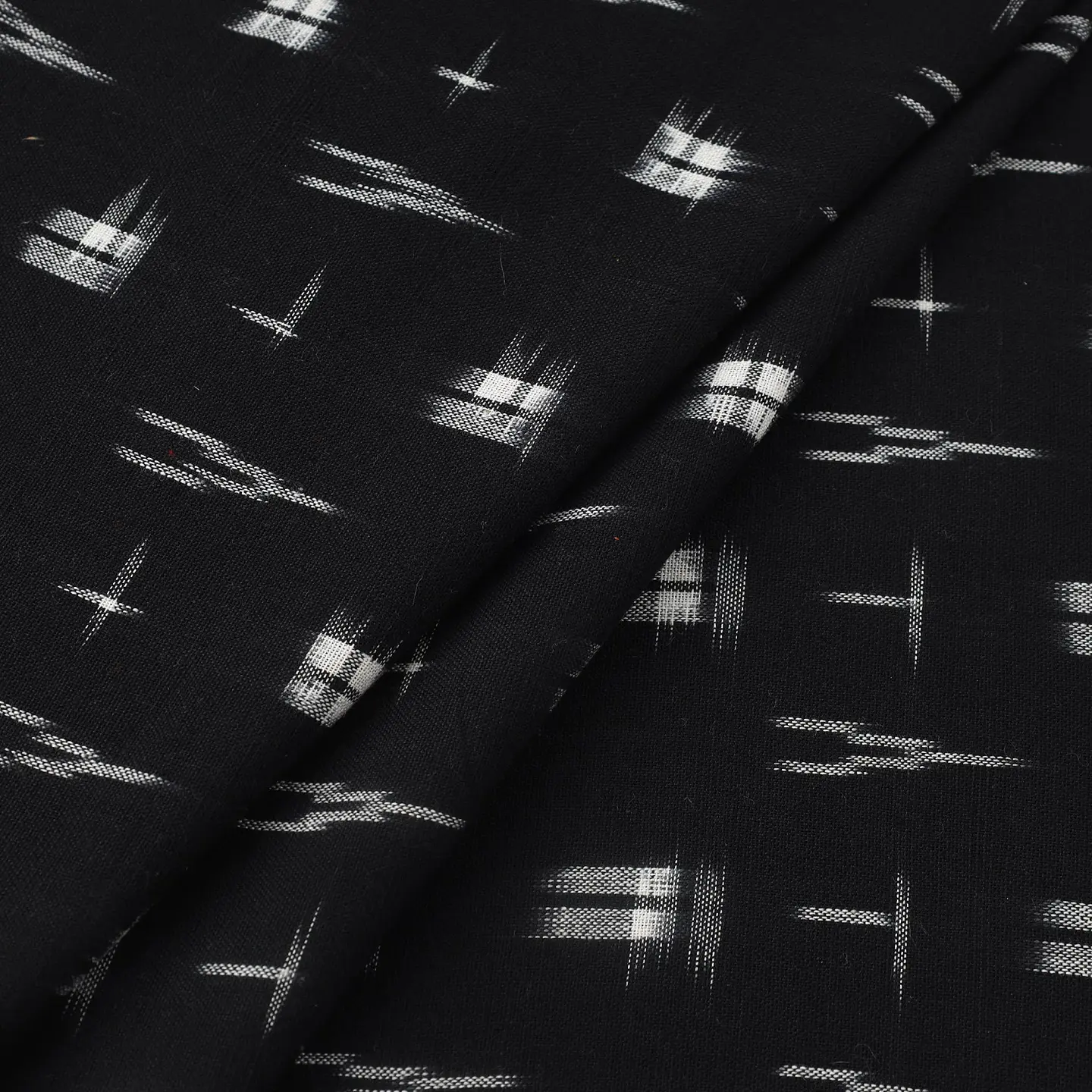 Pochampally Double Ikat de Algodón – Negro 2