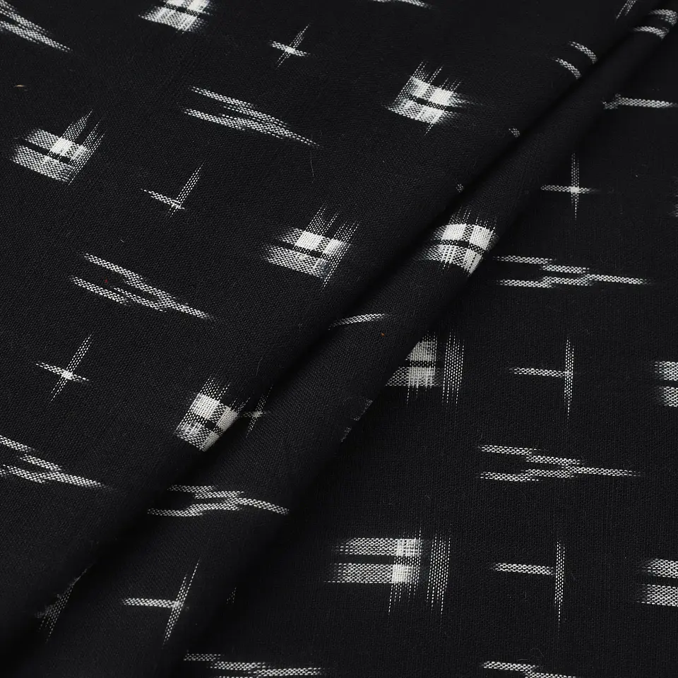 Pochampally Double Ikat de Algodón – Negro 2