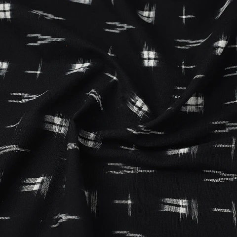 Pochampally Double Ikat de Algodón – Negro